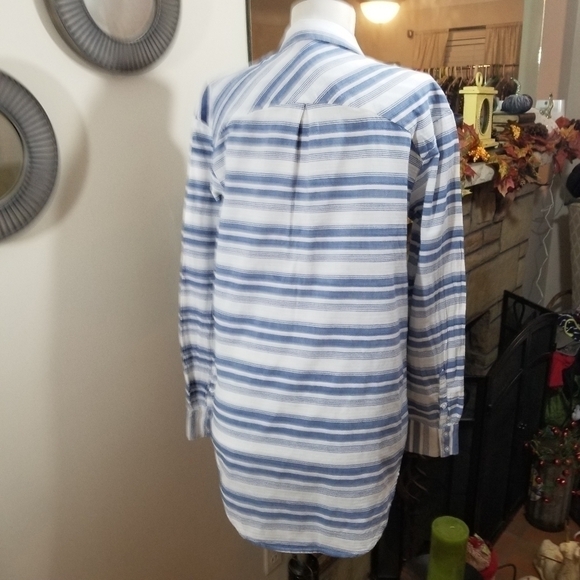 A New Day sz med shirt-tunic blue white stripe - Picture 6 of 9